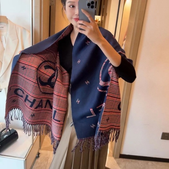 Accessories - 🎉Last One! Navy Available Lux fashion solid color plain 100%wool scarf - Navy